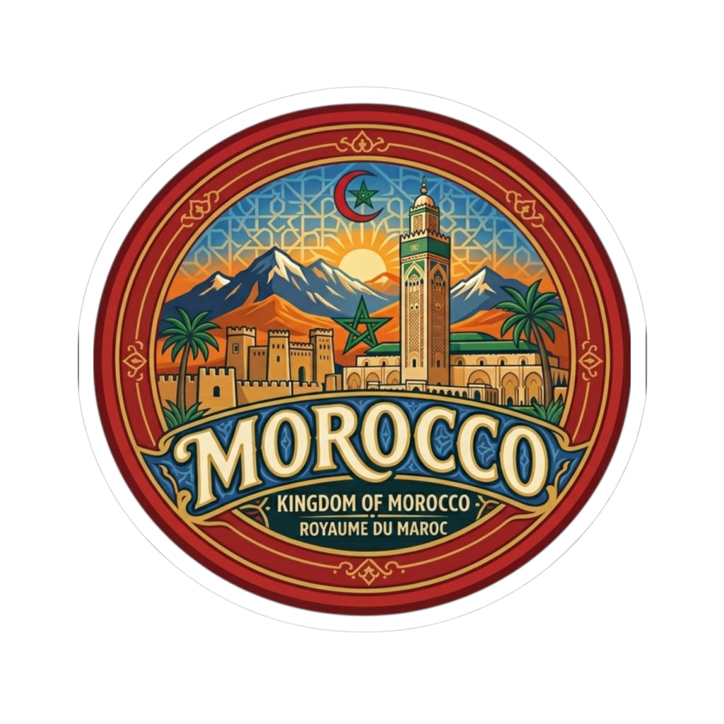 Morocco Vintage Travel Badge sticker | Kiss-Cut Sticker