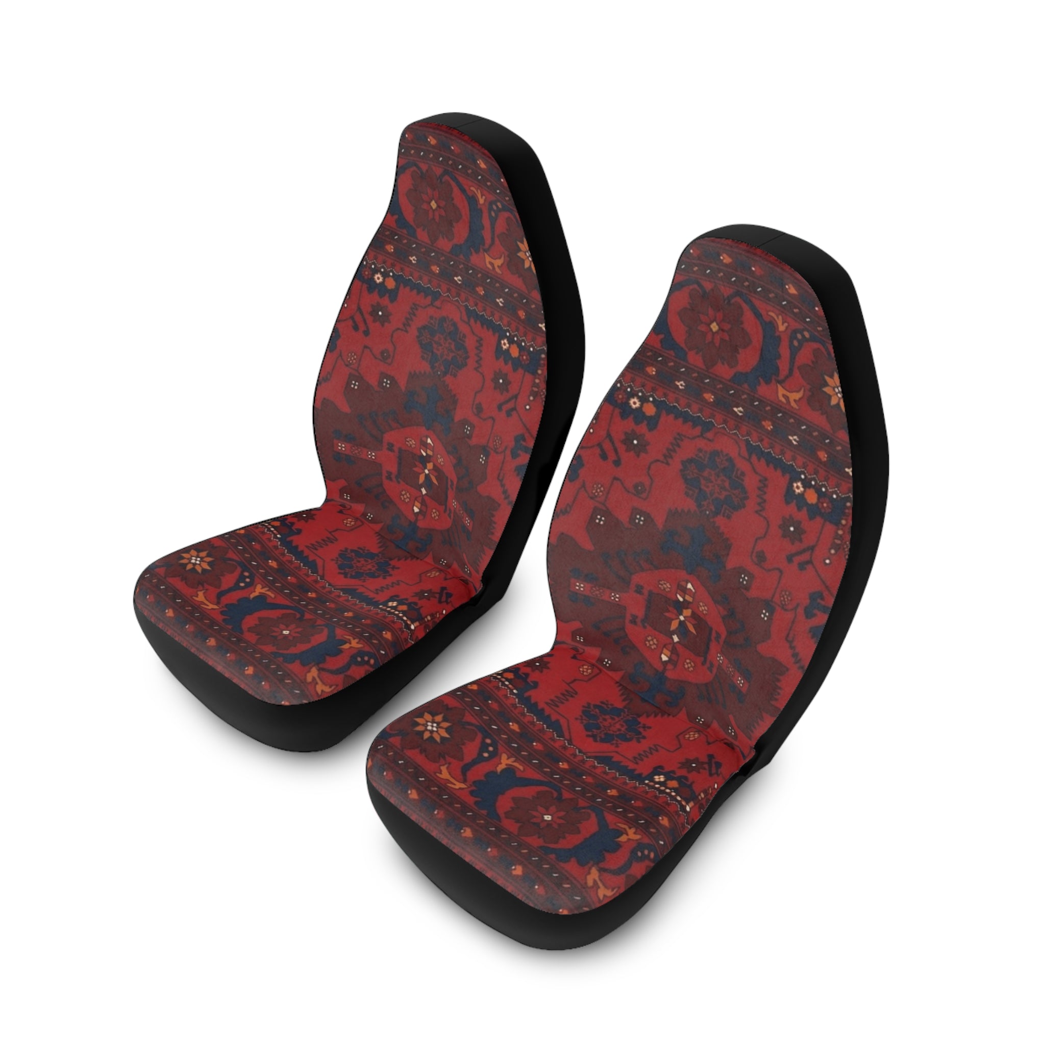 Red Persian Rug Pattern Car Seat Covers | Boho Tribal Auto Seat Protector