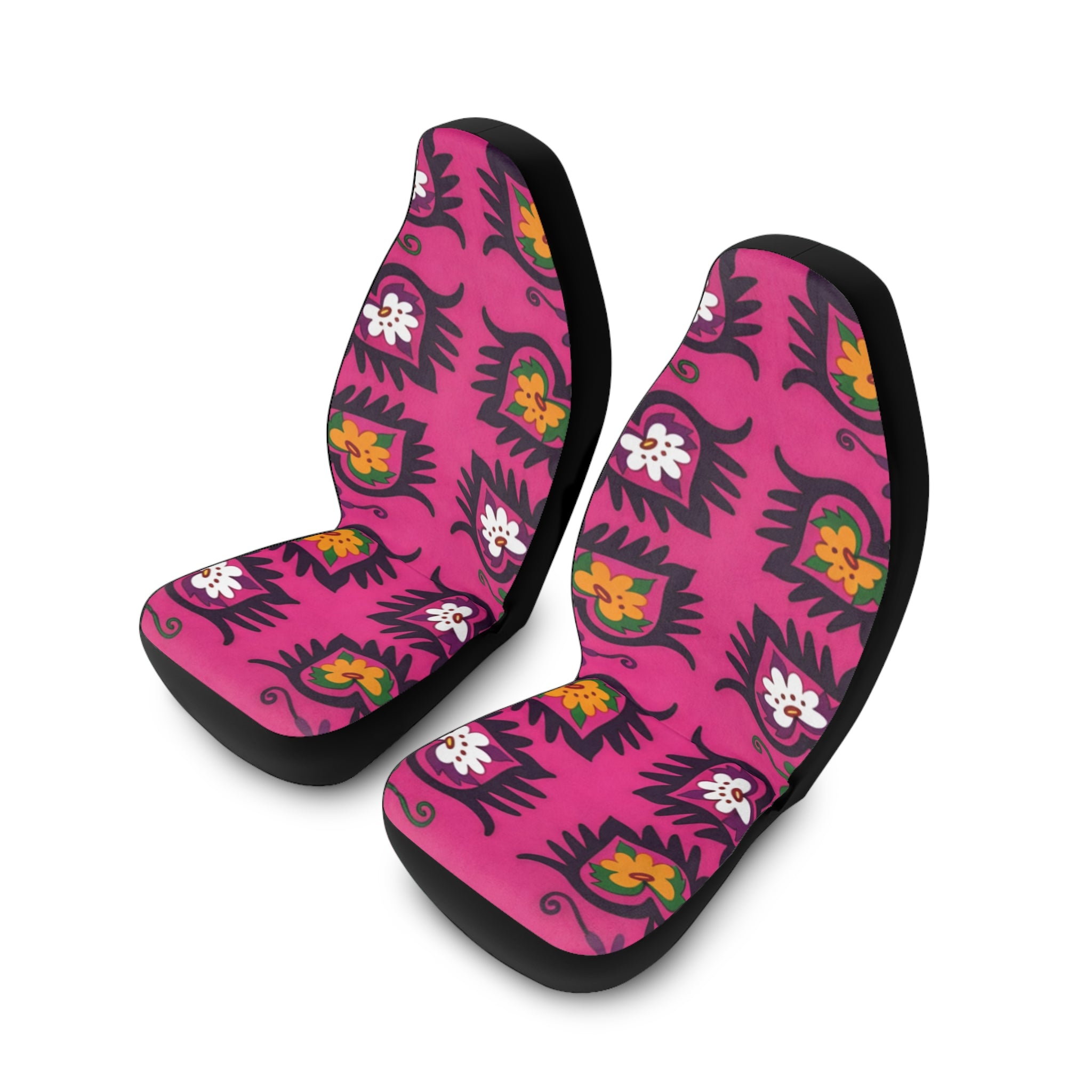 Pink Floral Pattern Car Seat Covers | Polyester Seat Cover