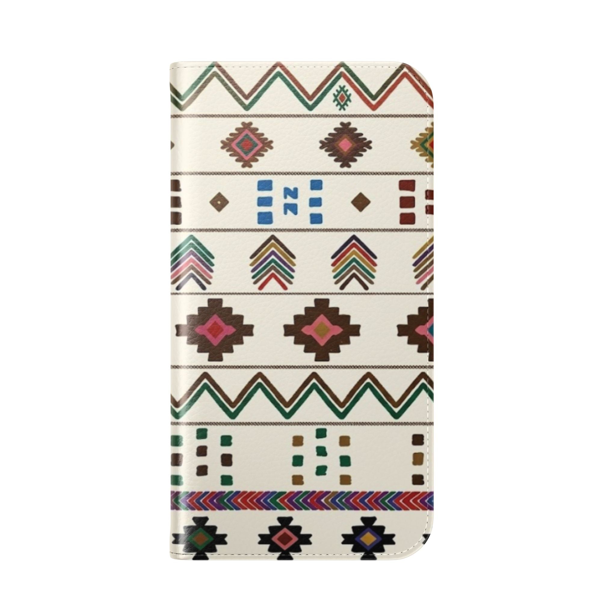 Southwestern Aztec Pattern Flip Case | Tribal Phone Wallet, Card Slots