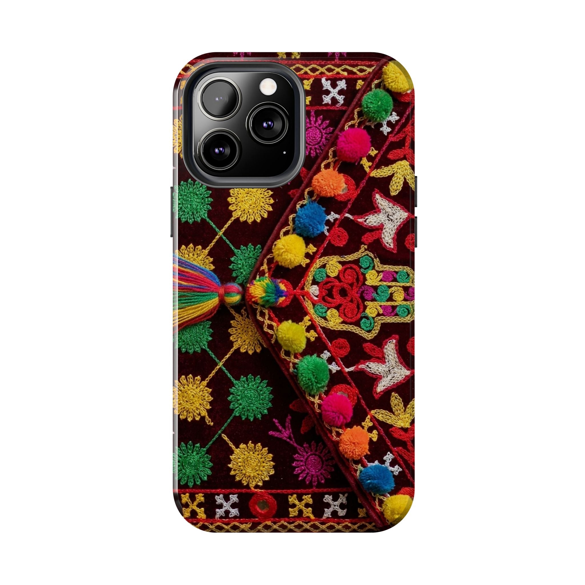 Colorful Pom Pom Pattern Phone Case | Tough Phone Case
