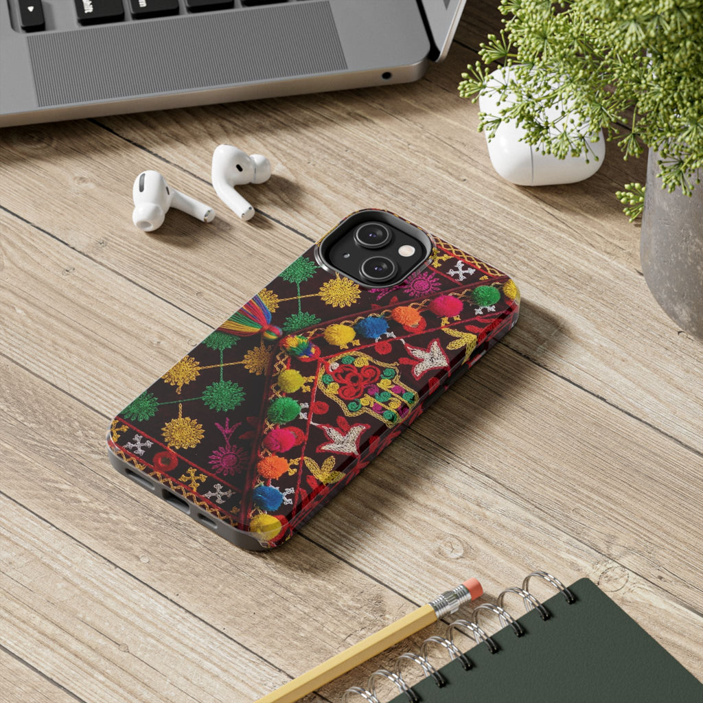 Colorful Pom Pom Pattern Phone Case | Tough Phone Case