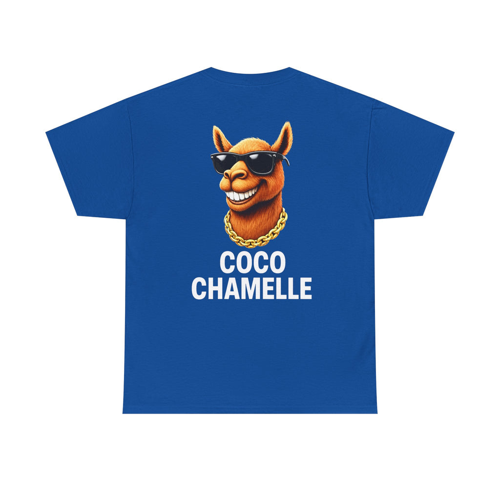 Coco Chamelle Tee Shirt - Cool Camel with Sunglasses & Gold Chain