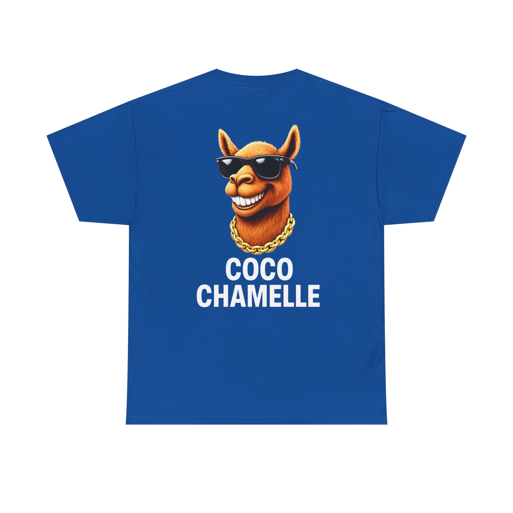 Coco Chamelle Tee Shirt - Cool Camel with Sunglasses & Gold Chain