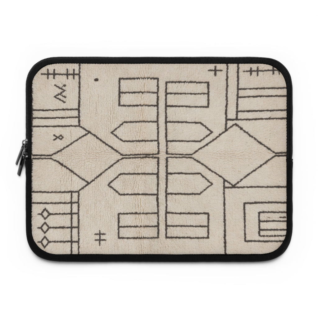 Geometric Tribal Pattern Laptop Sleeve | Neutral Boho Lines