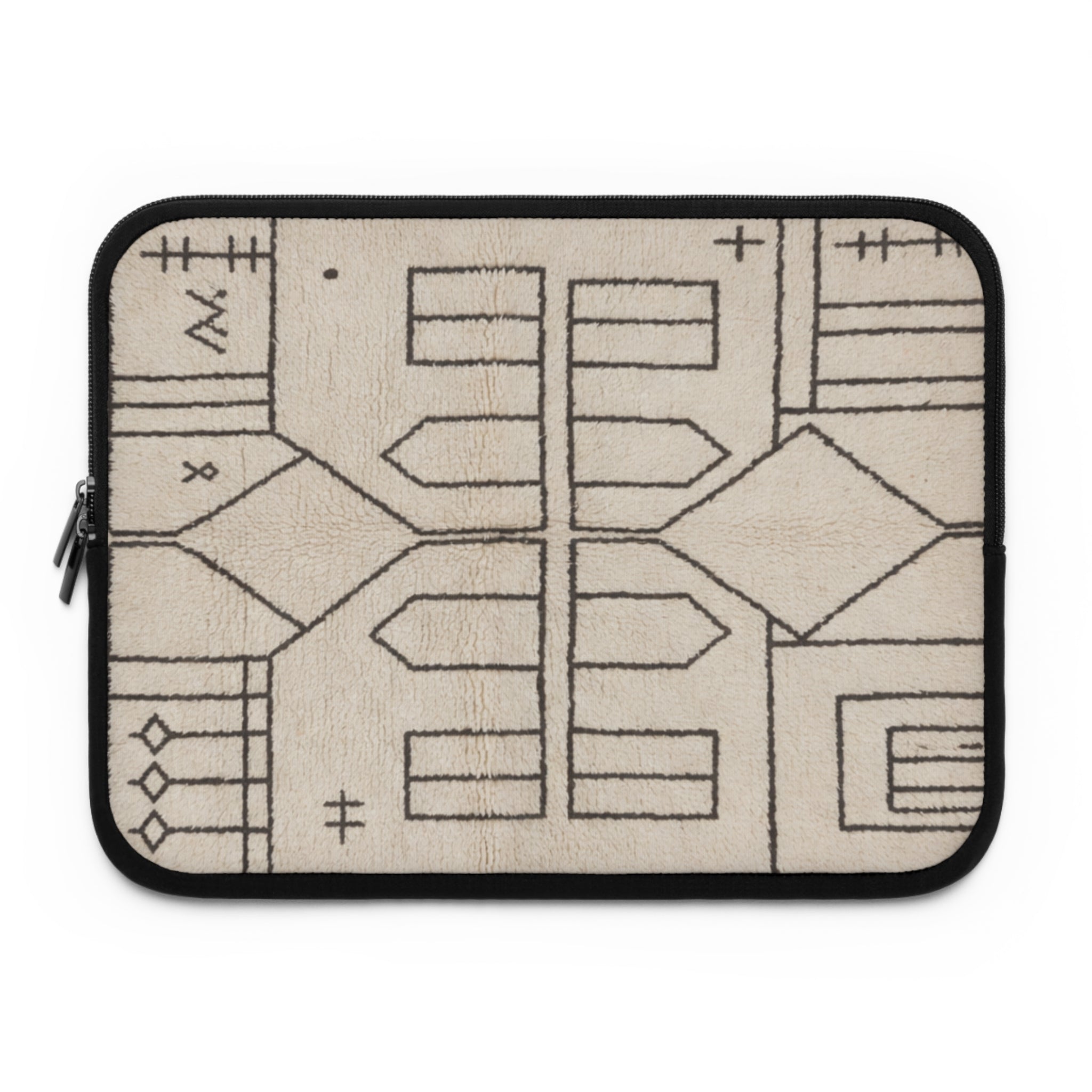 Geometric Tribal Pattern Laptop Sleeve | Neutral Boho Lines