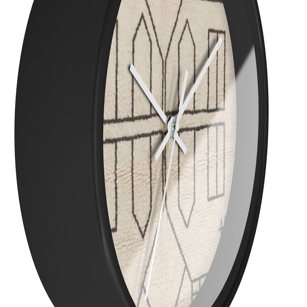 Geometric Line Moroccan Pattern Wall Clock | Neutral Modern Home Decor