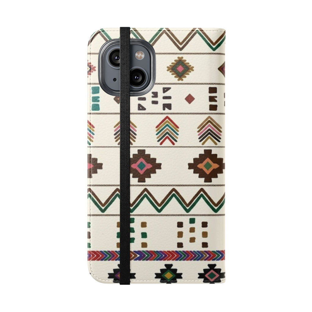 Southwestern Aztec Pattern Flip Case | Tribal Phone Wallet, Card Slots