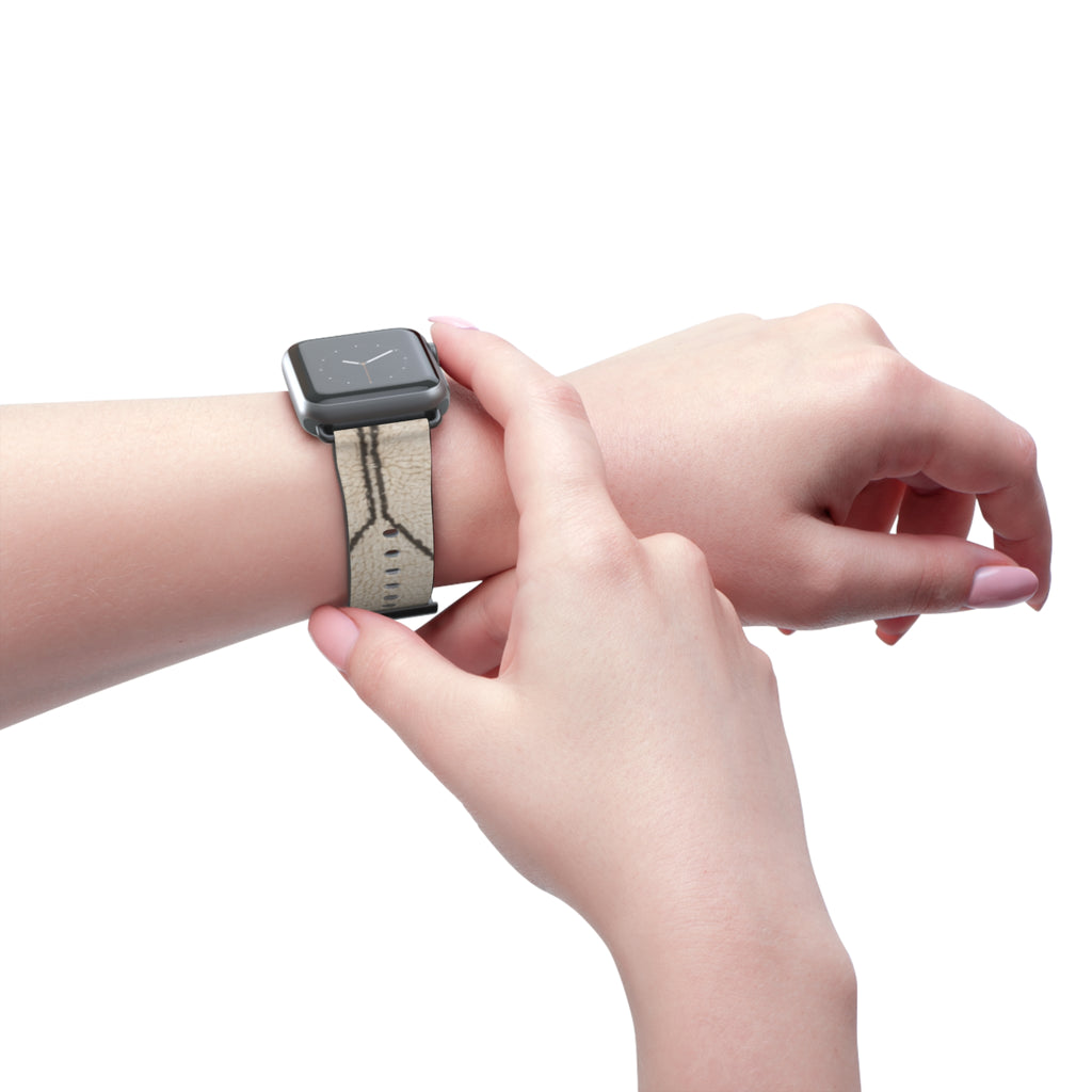 Beige Geometric Moroccan Pattern Watch Band | Neutral Minimalist Leather Look