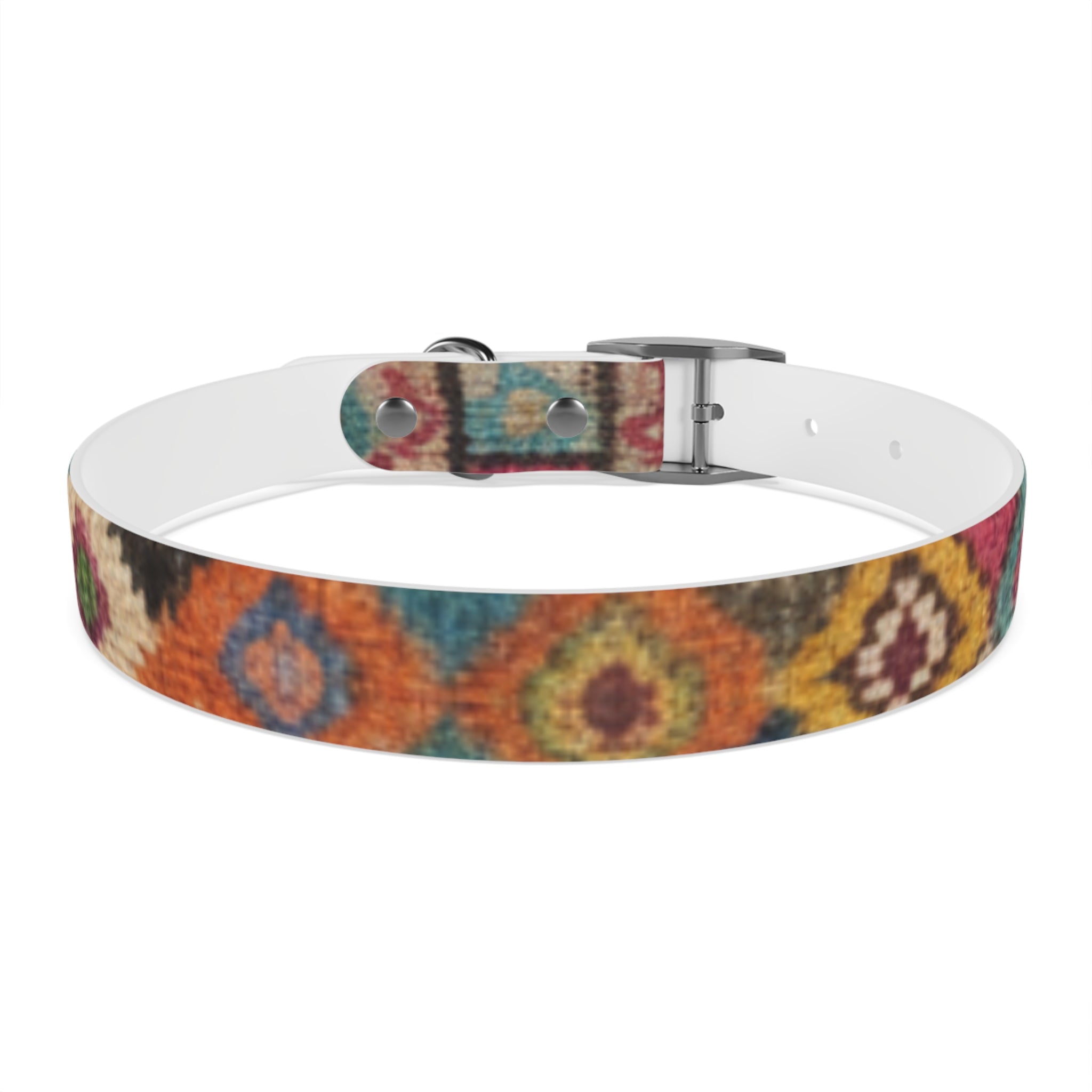 Boho Ikat Pattern Dog Collar | Colorful Southwestern Print