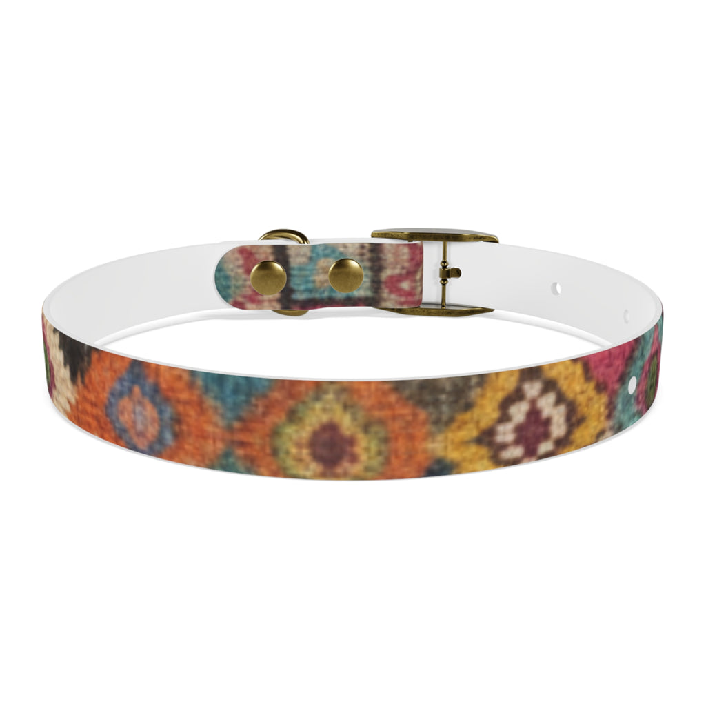 Boho Ikat Pattern Dog Collar | Colorful Southwestern Print