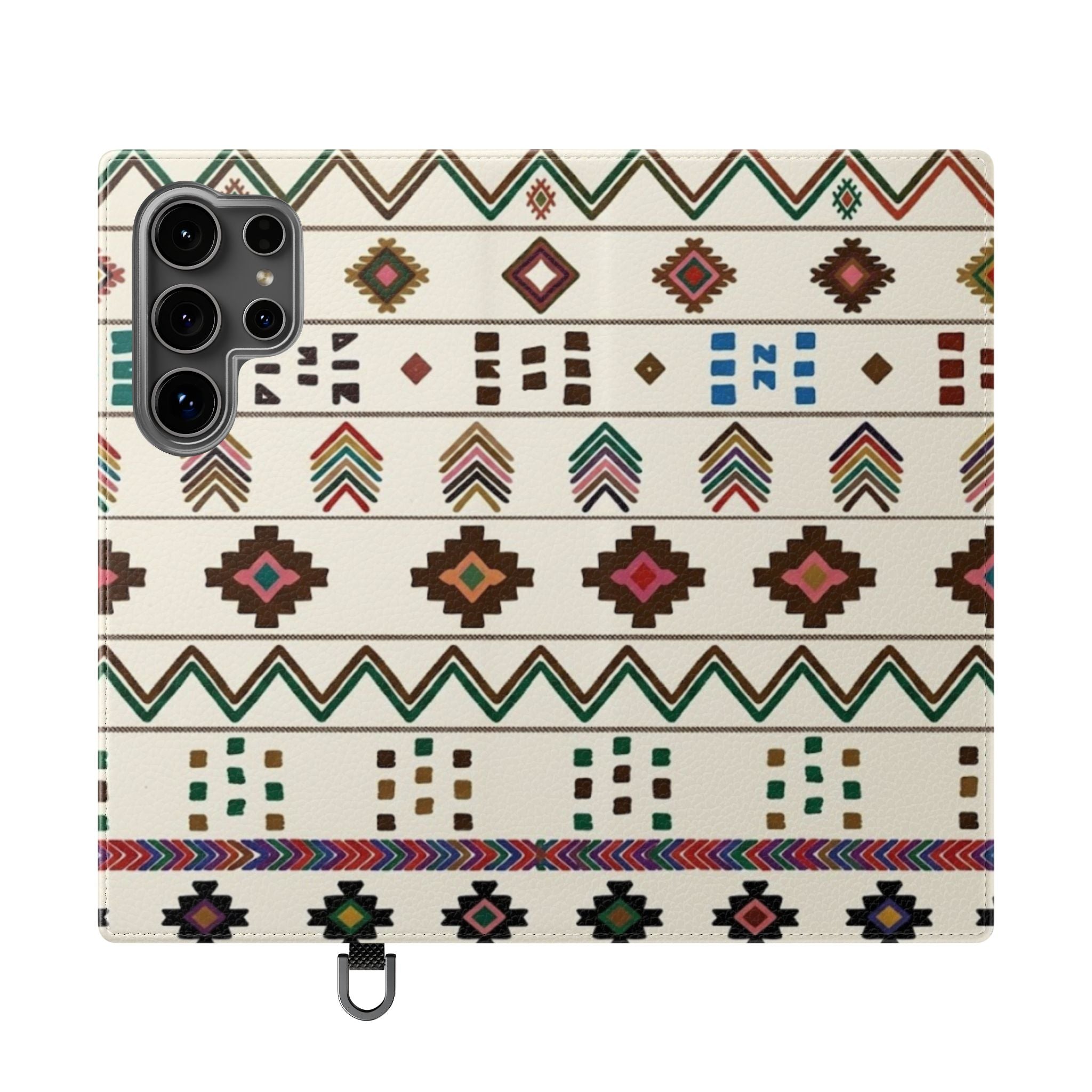 Southwestern Aztec Pattern Flip Case | Tribal Phone Wallet, Card Slots