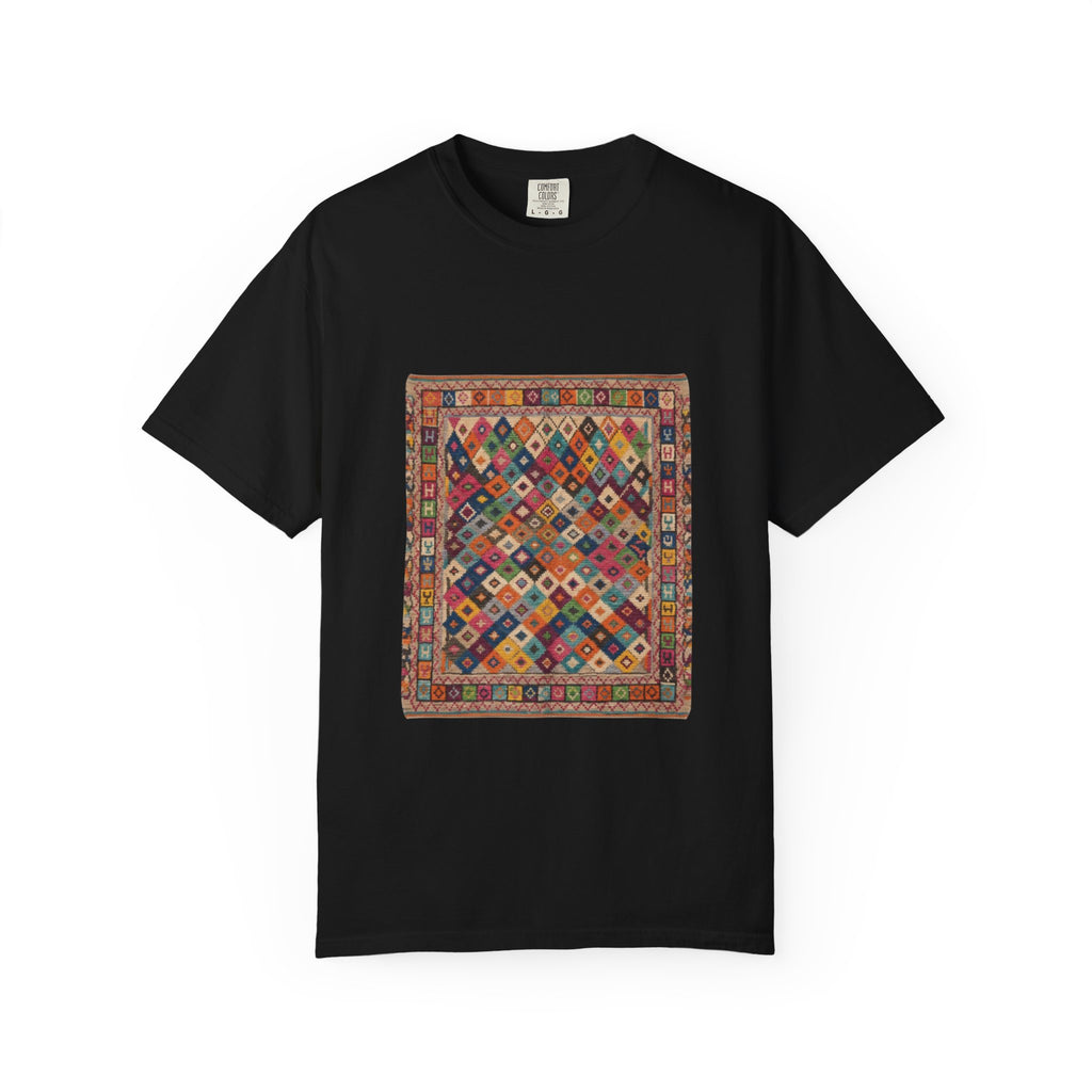 Colorful Kilim Rug Artwork T-Shirt | Geometric Ethnic Print