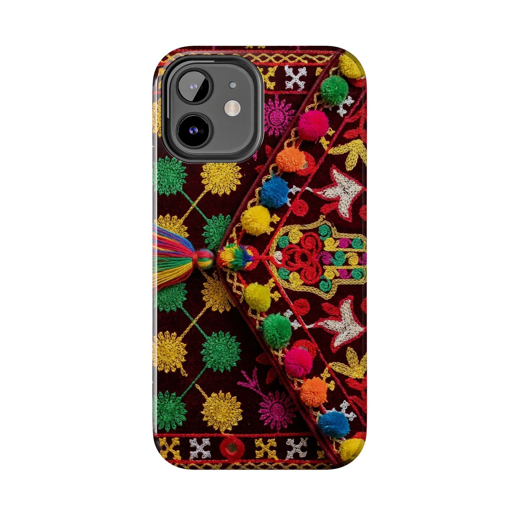 Colorful Pom Pom Pattern Phone Case | Tough Phone Case