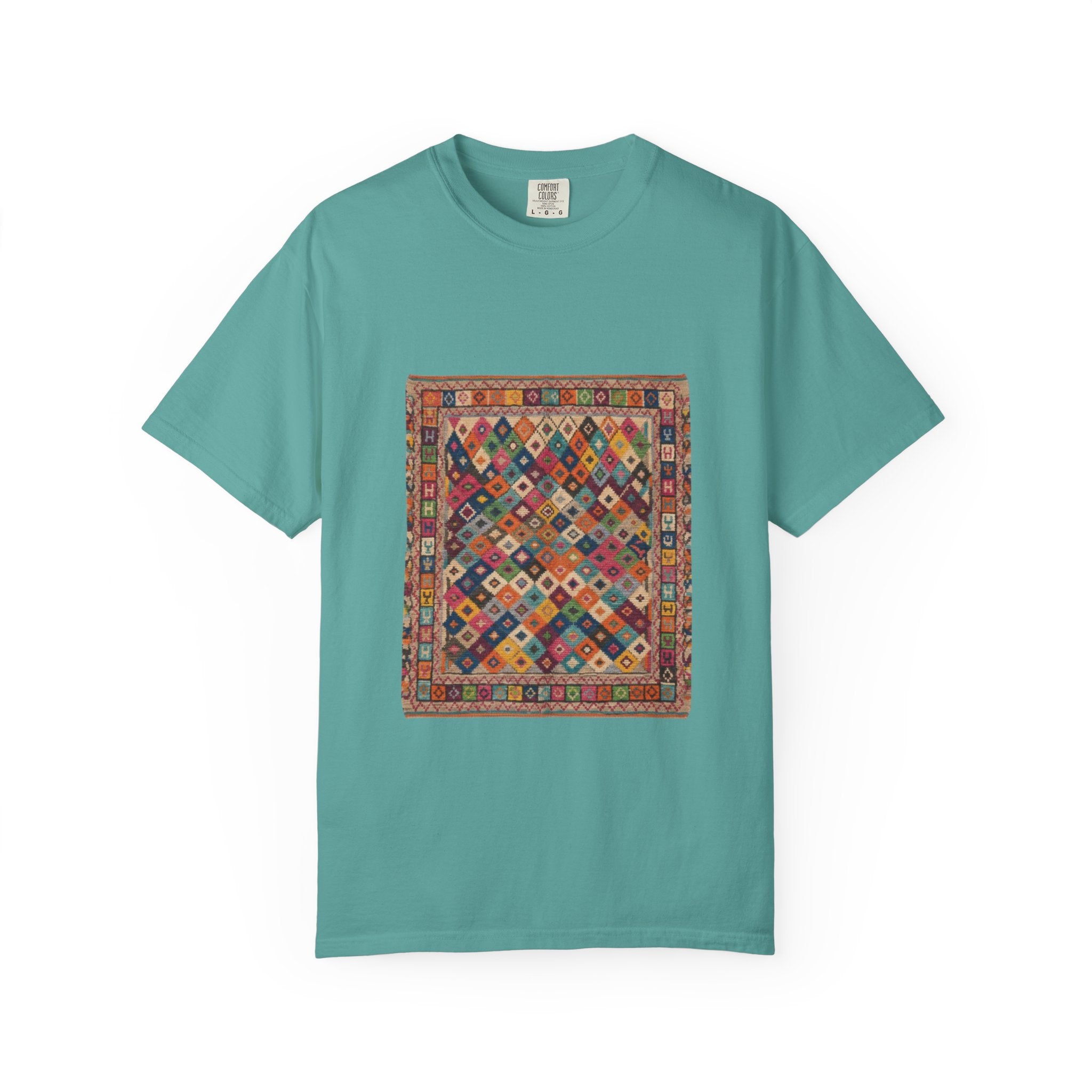 Colorful Kilim Rug Artwork T-Shirt | Geometric Ethnic Print