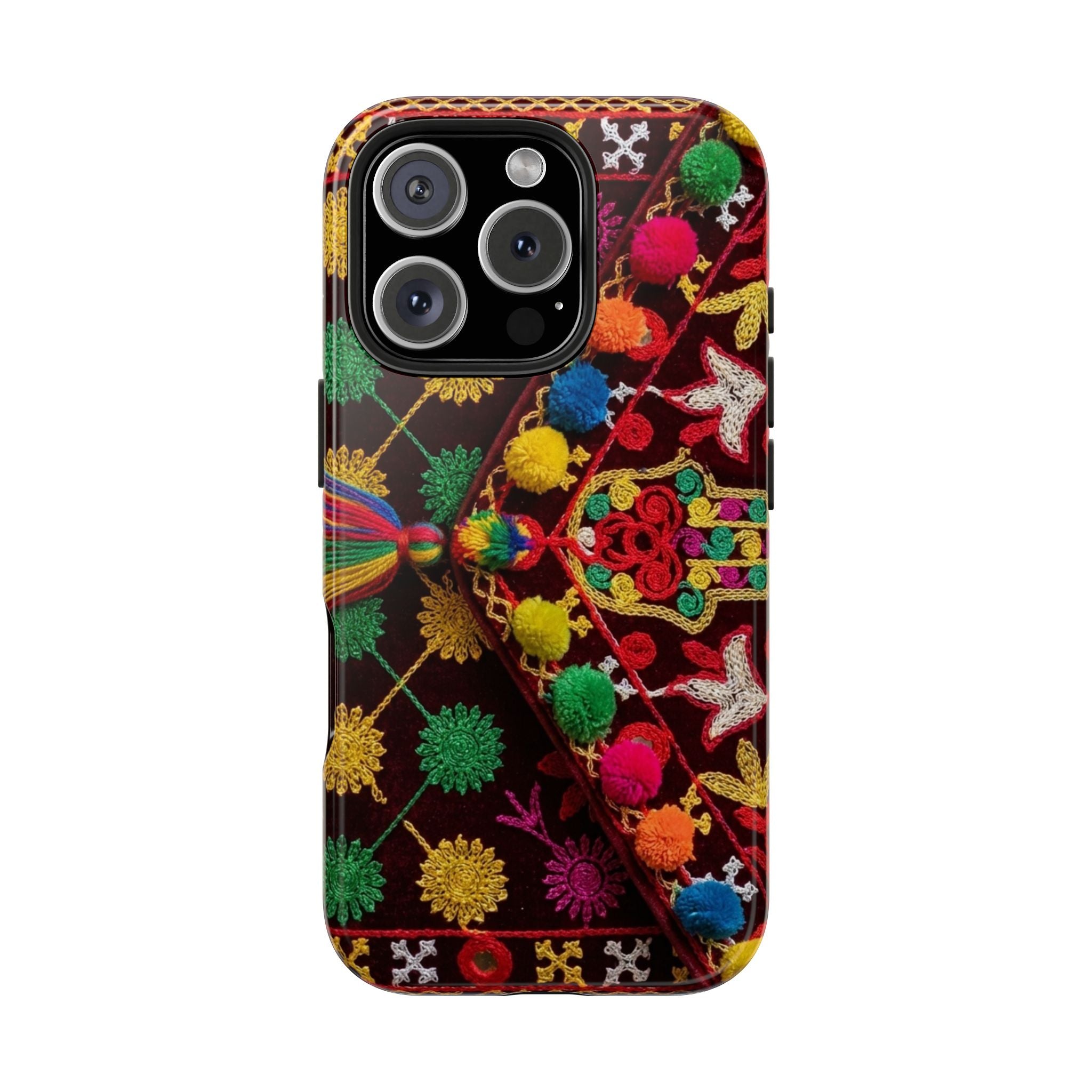Colorful Pom Pom Pattern Phone Case | Tough Phone Case