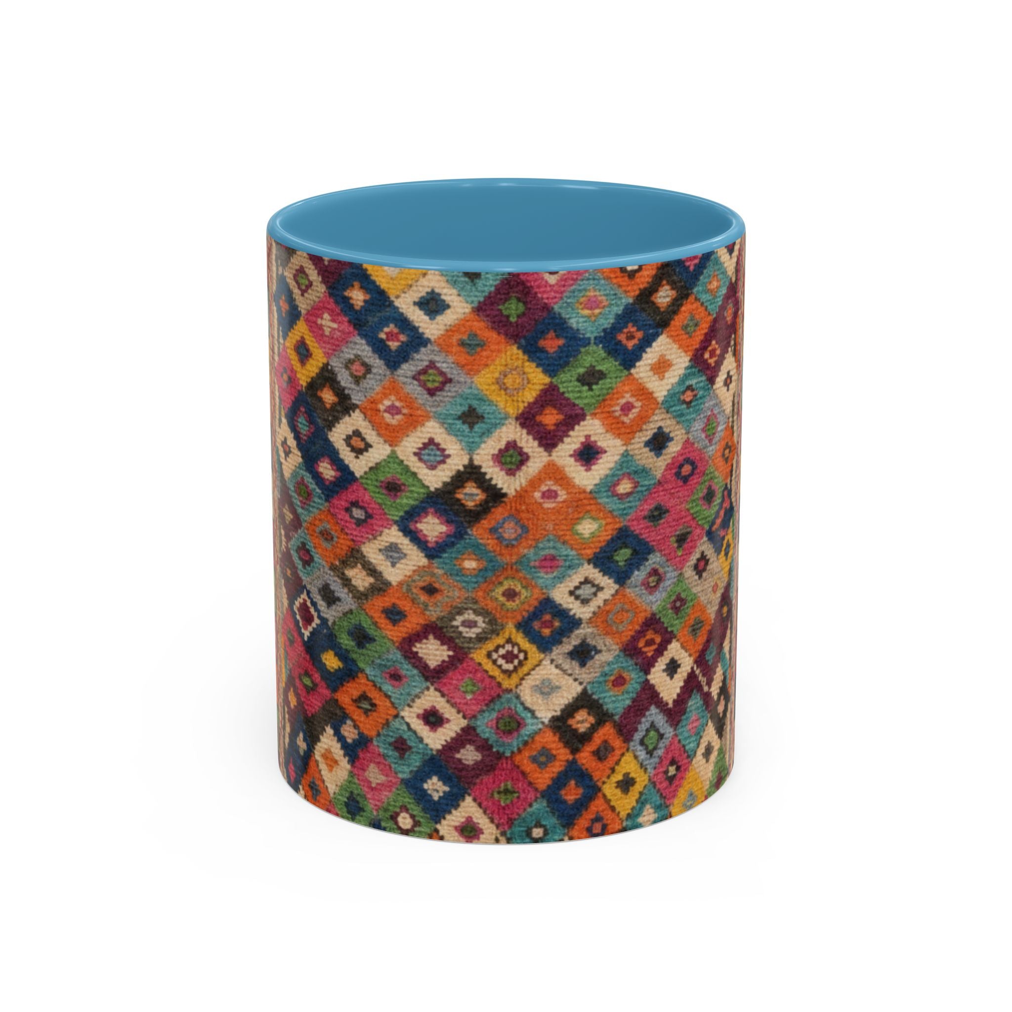 Colorful Kilim Diamond Pattern Mug | Accent Coffee Mug 11oz 15oz