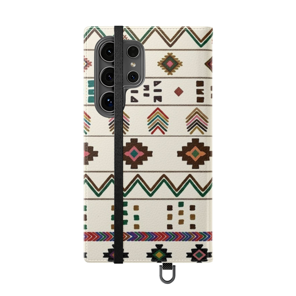 Southwestern Aztec Pattern Flip Case | Tribal Phone Wallet, Card Slots