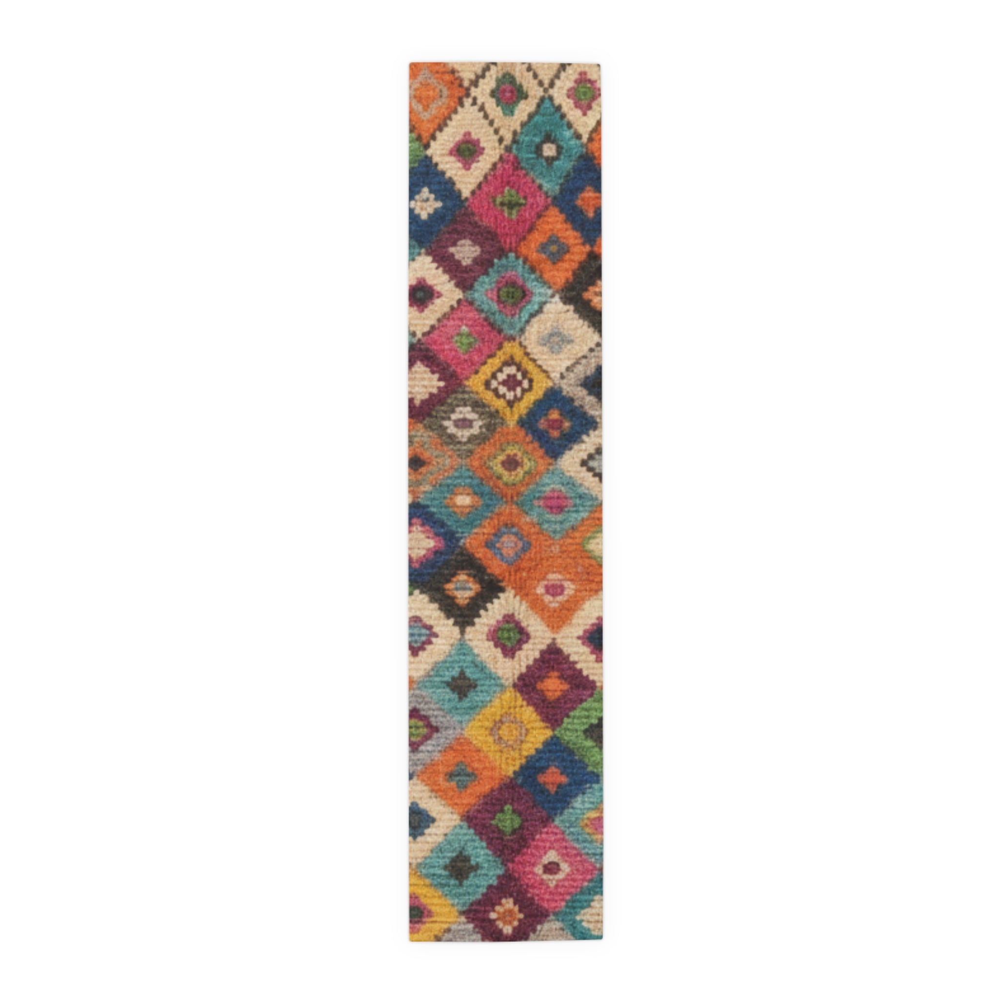 Colorful Kilim Diamond Pattern Table Runner | Cotton Poly