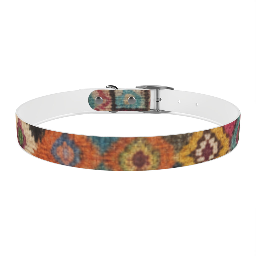 Boho Ikat Pattern Dog Collar | Colorful Southwestern Print