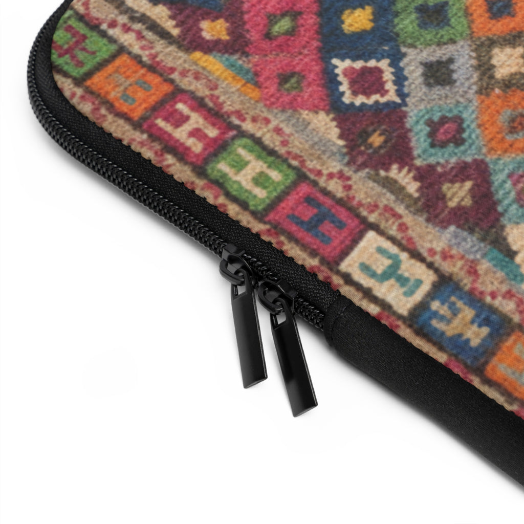 Colorful Kilim Pattern Laptop Sleeve | Boho Geometric Diamond Design