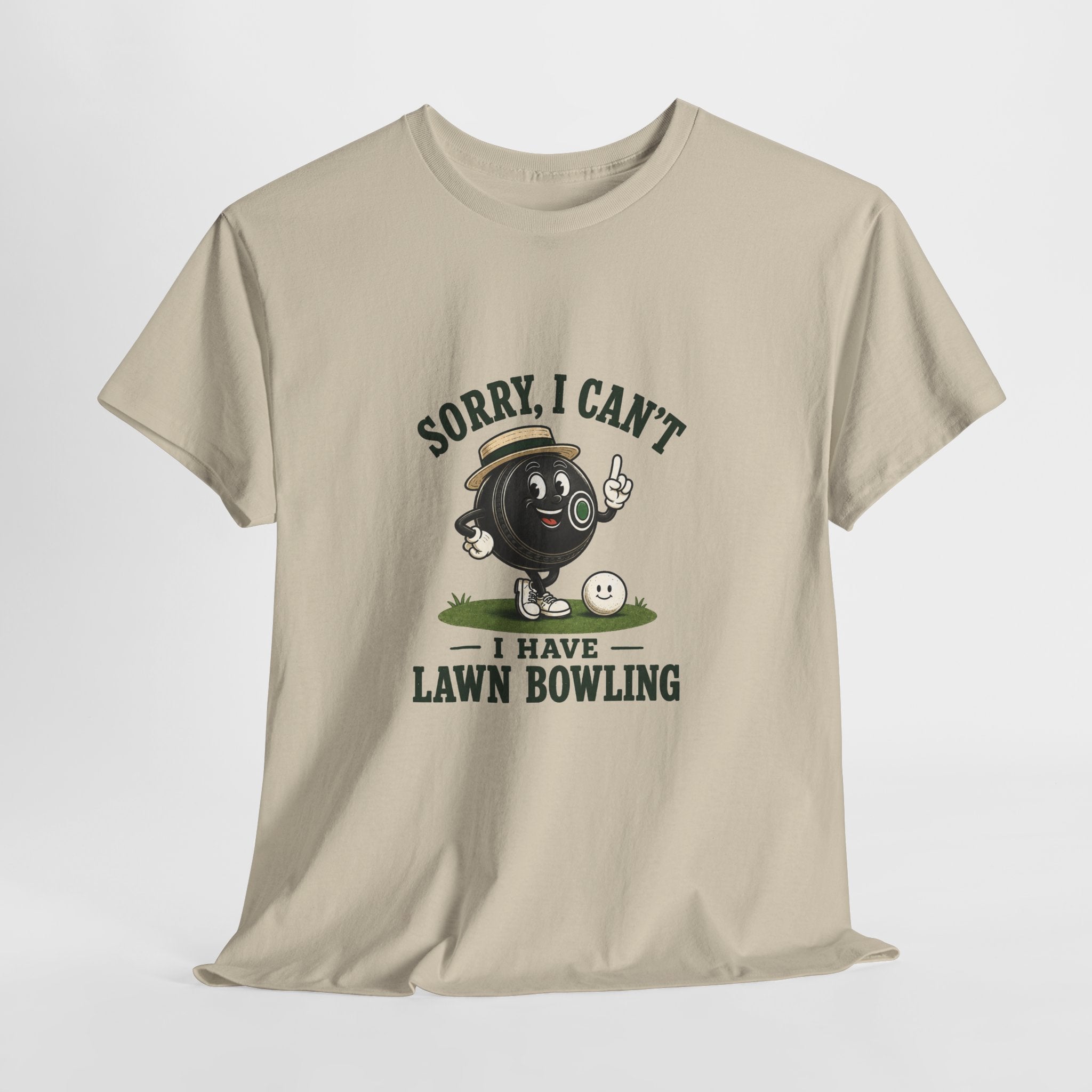 Sorry I Can't I Have Lawn Bowling T-Shirt | Lawn Bowling Cartoon Tee