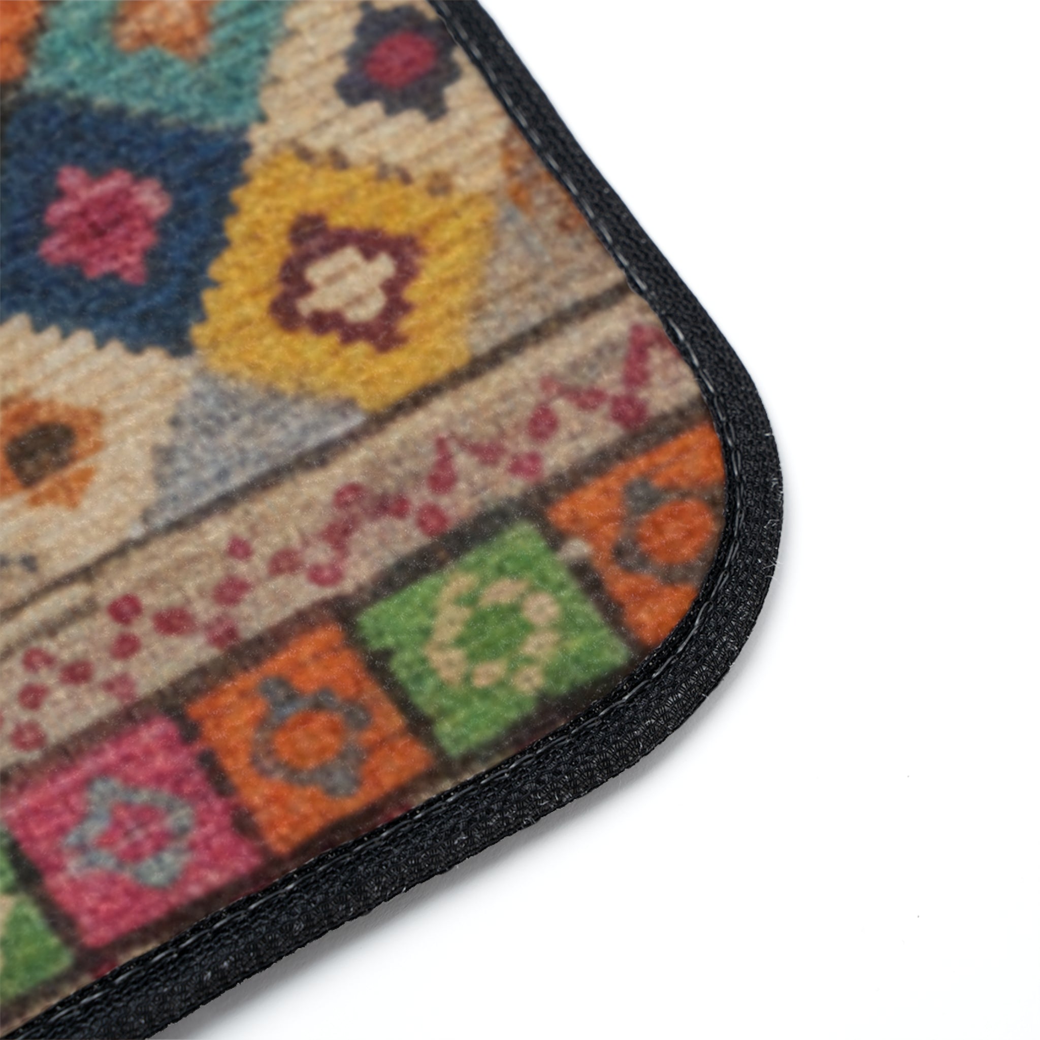 Colorful Geometric Diamond Pattern Car Floor Mat | Single Piece