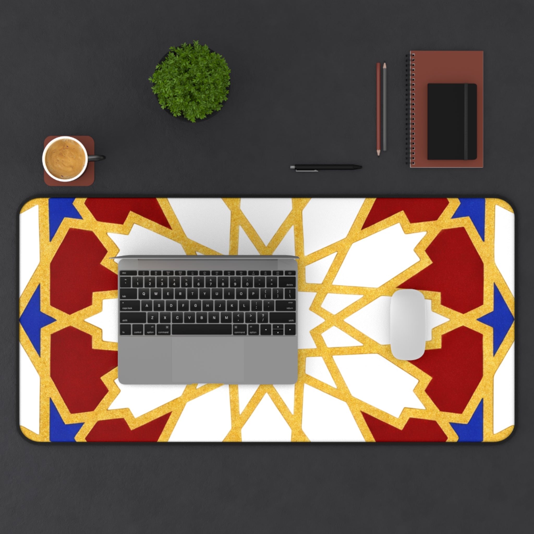 Geometric Moorish Star Desk Mat | Moroccan Pattern Mousepad
