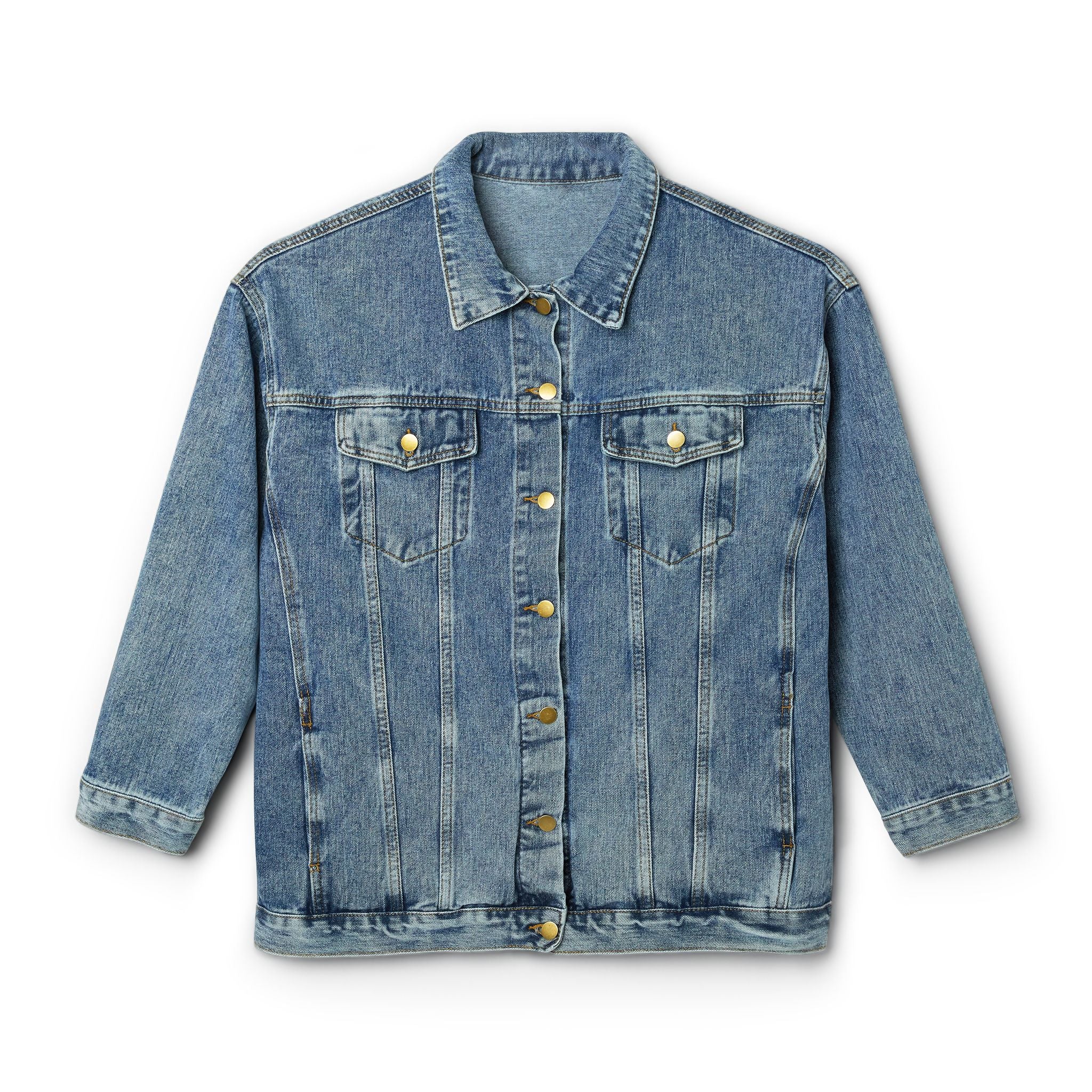 Geometric Mosaic Rose Window Denim Jacket | Back Panel Art