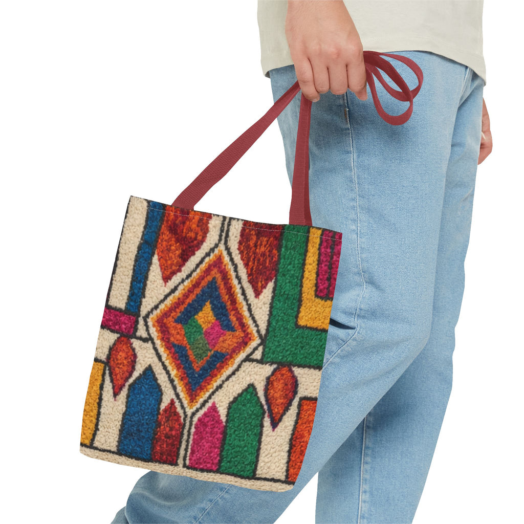 Colorful Geometric Kilim Pattern Tote | Boho Aztec Tribal Bag