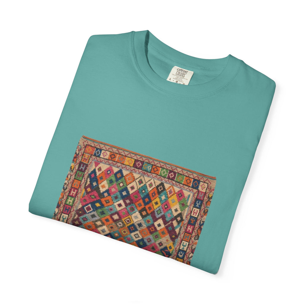 Colorful Kilim Rug Artwork T-Shirt | Geometric Ethnic Print