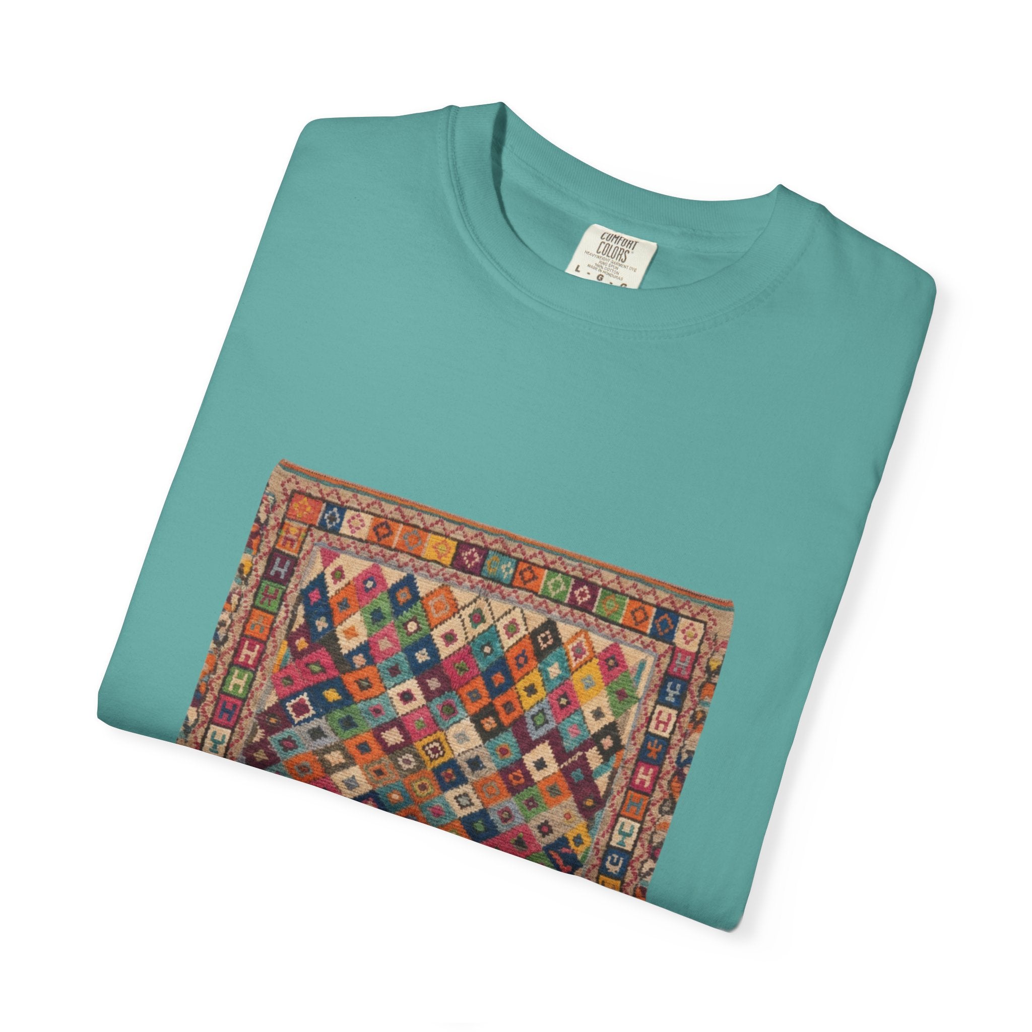 Colorful Kilim Rug Artwork T-Shirt | Geometric Ethnic Print