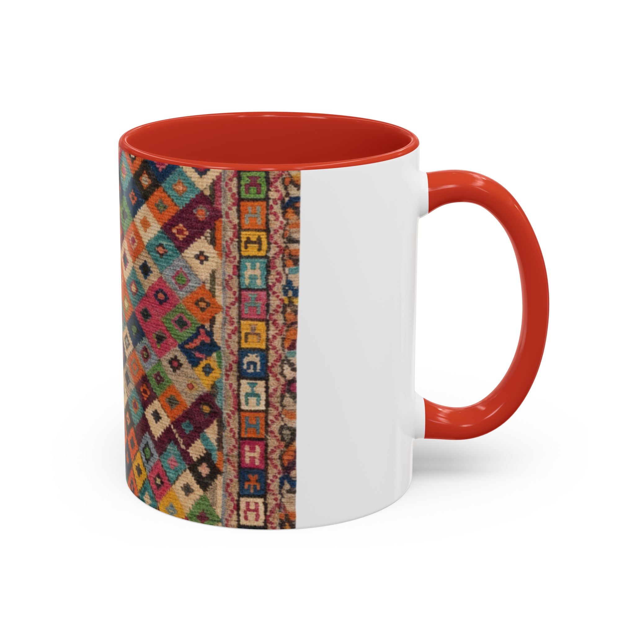 Colorful Kilim Diamond Pattern Mug | Accent Coffee Mug 11oz 15oz