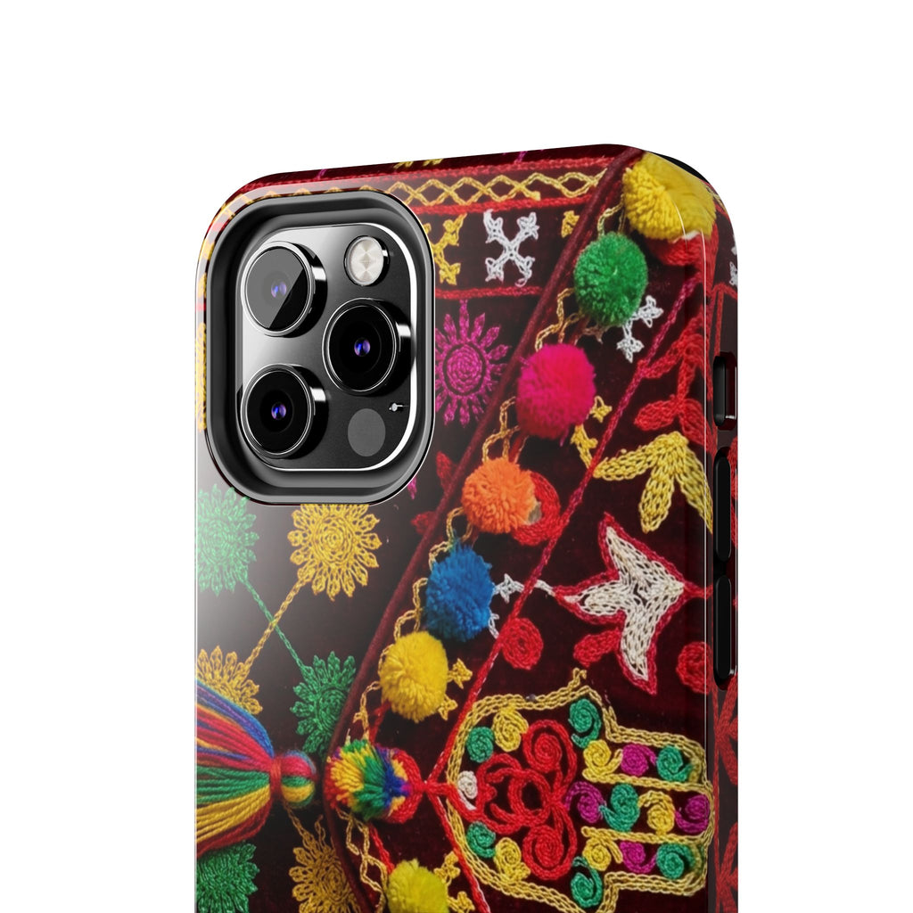 Colorful Pom Pom Pattern Phone Case | Tough Phone Case