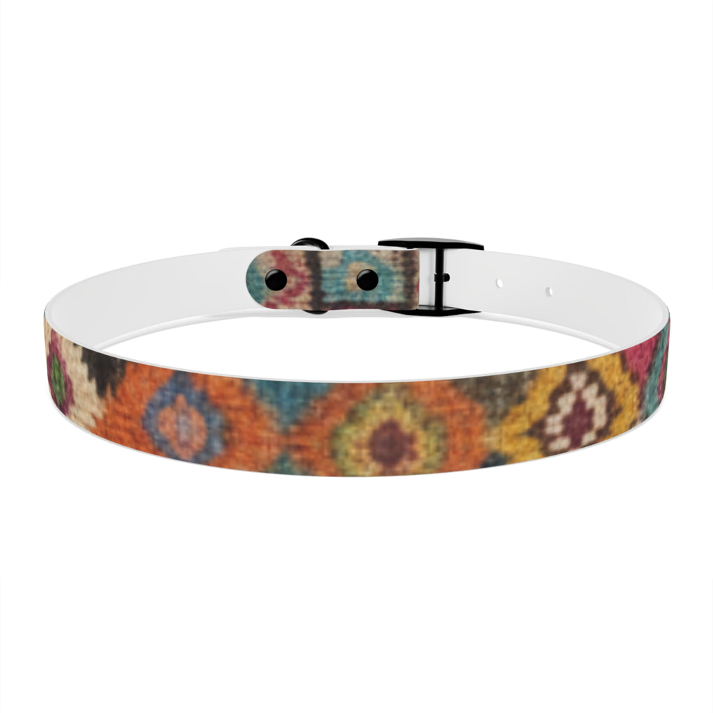 Boho Ikat Pattern Dog Collar | Colorful Southwestern Print
