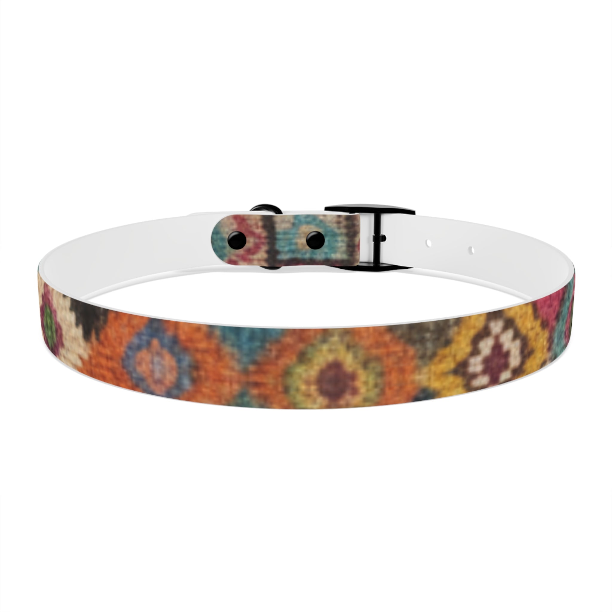 Boho Ikat Pattern Dog Collar | Colorful Southwestern Print