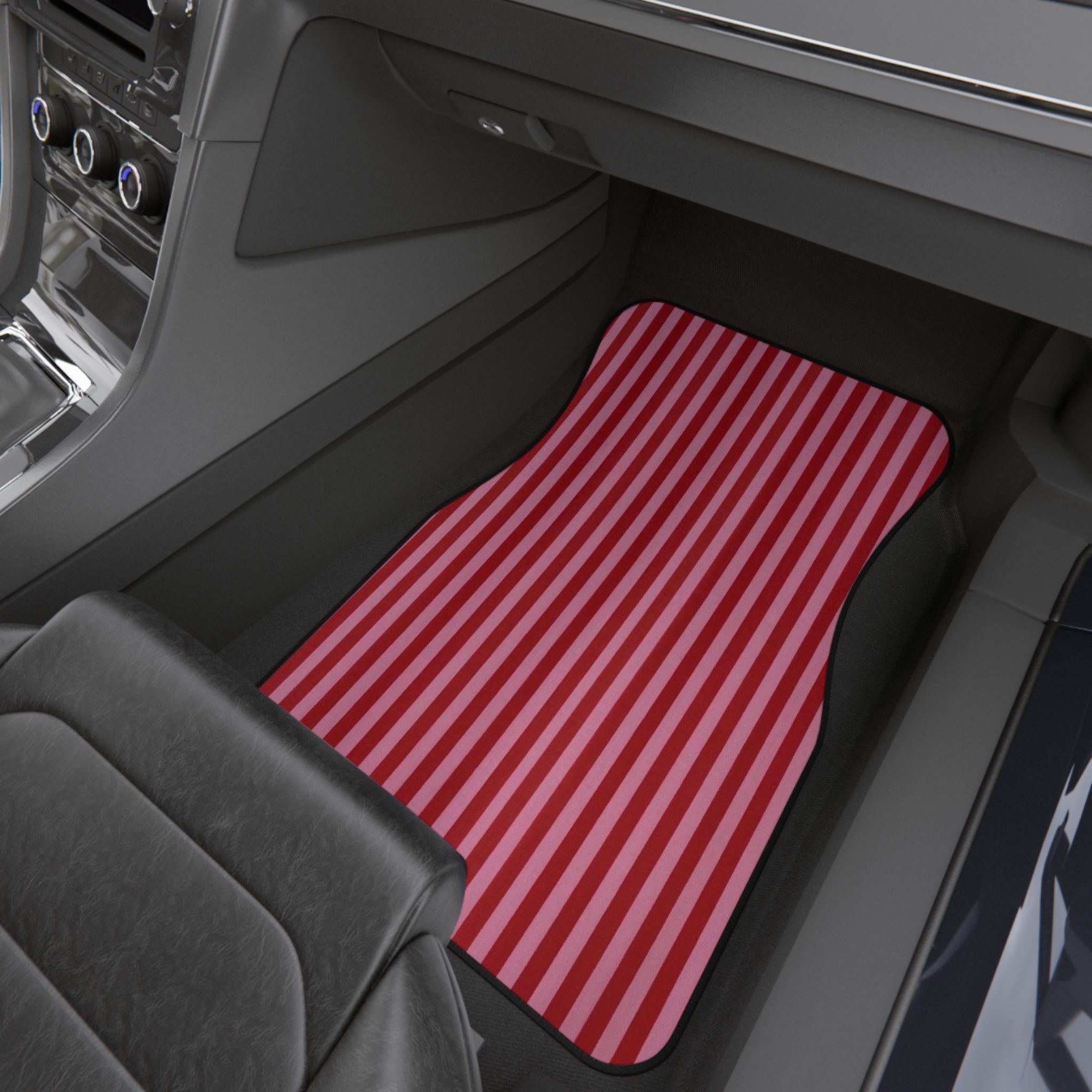 Red and Pink Stripe Car Floor Mats, Car Interiors Decoration | Gifts for Women Drivers