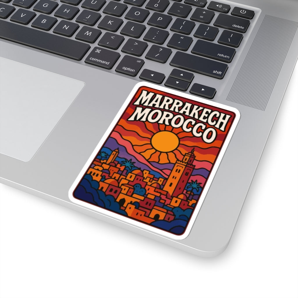 Marrakech Morocco sunset town Sticker | Kiss-cut travel decal
