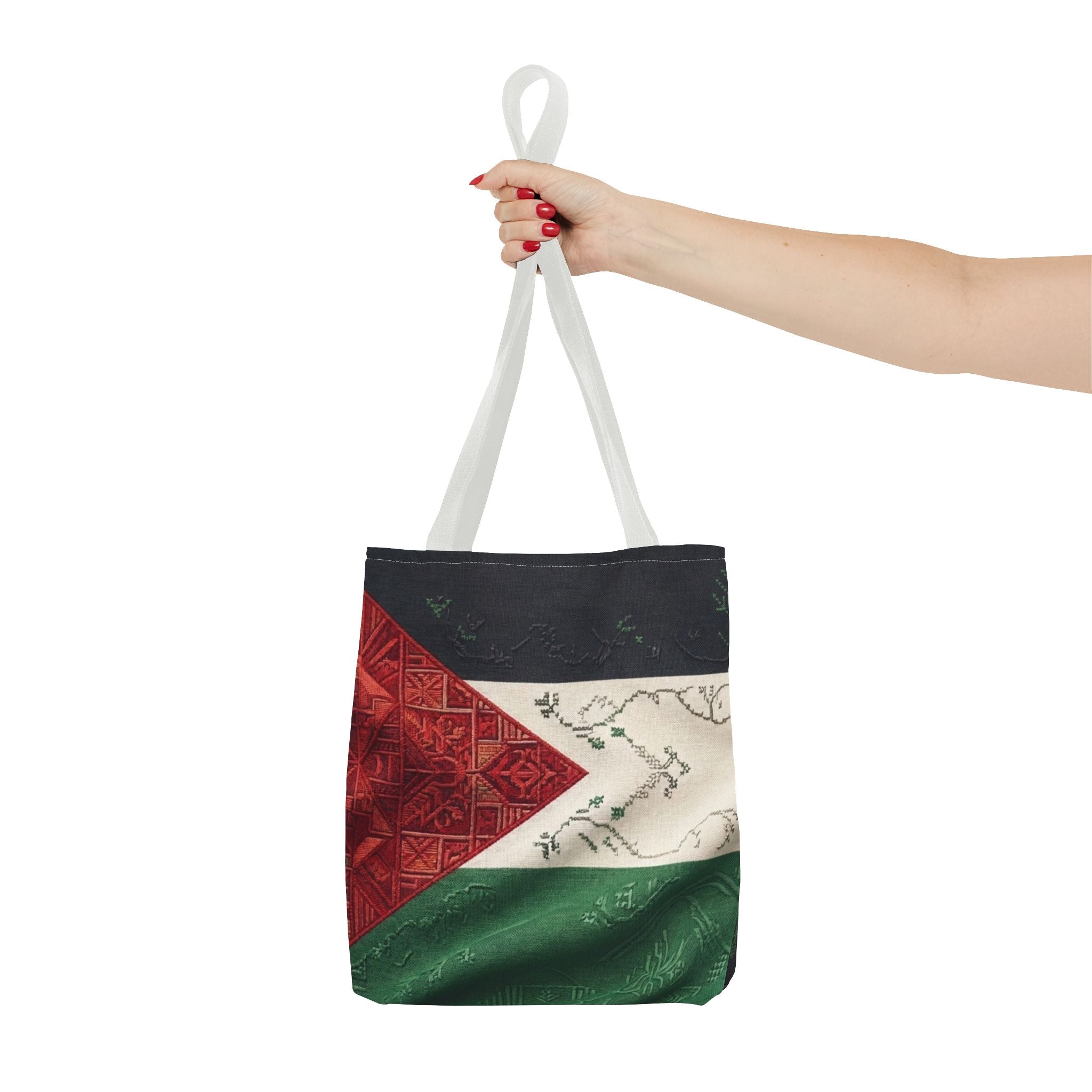 Palestine Flag Pattern Tote Bag | AOP Palestinian Textile Design
