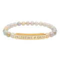 Palestine Engraved Bar Bracelet Natural Stone Stretch Bracelet | Beaded ID Bracelet