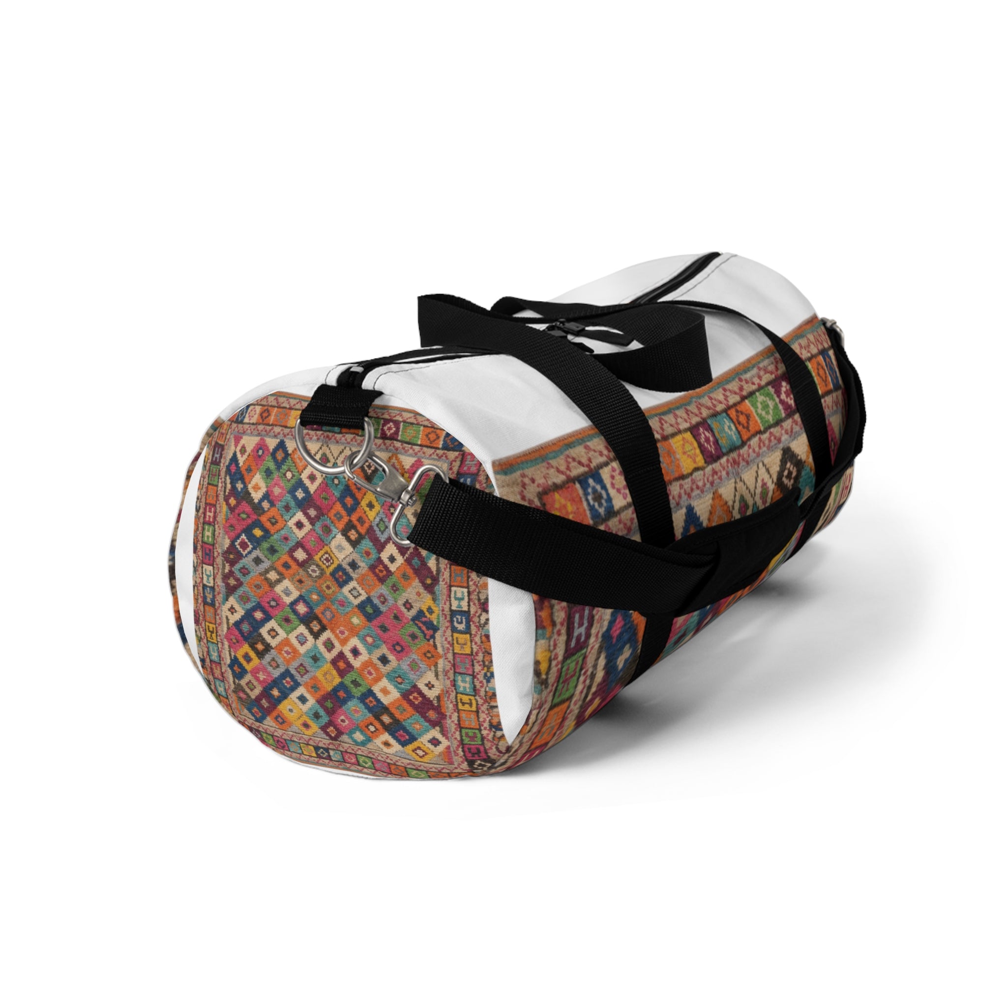 Colorful Kilim Pattern Duffel Bag | Geometric Boho Travel Bag