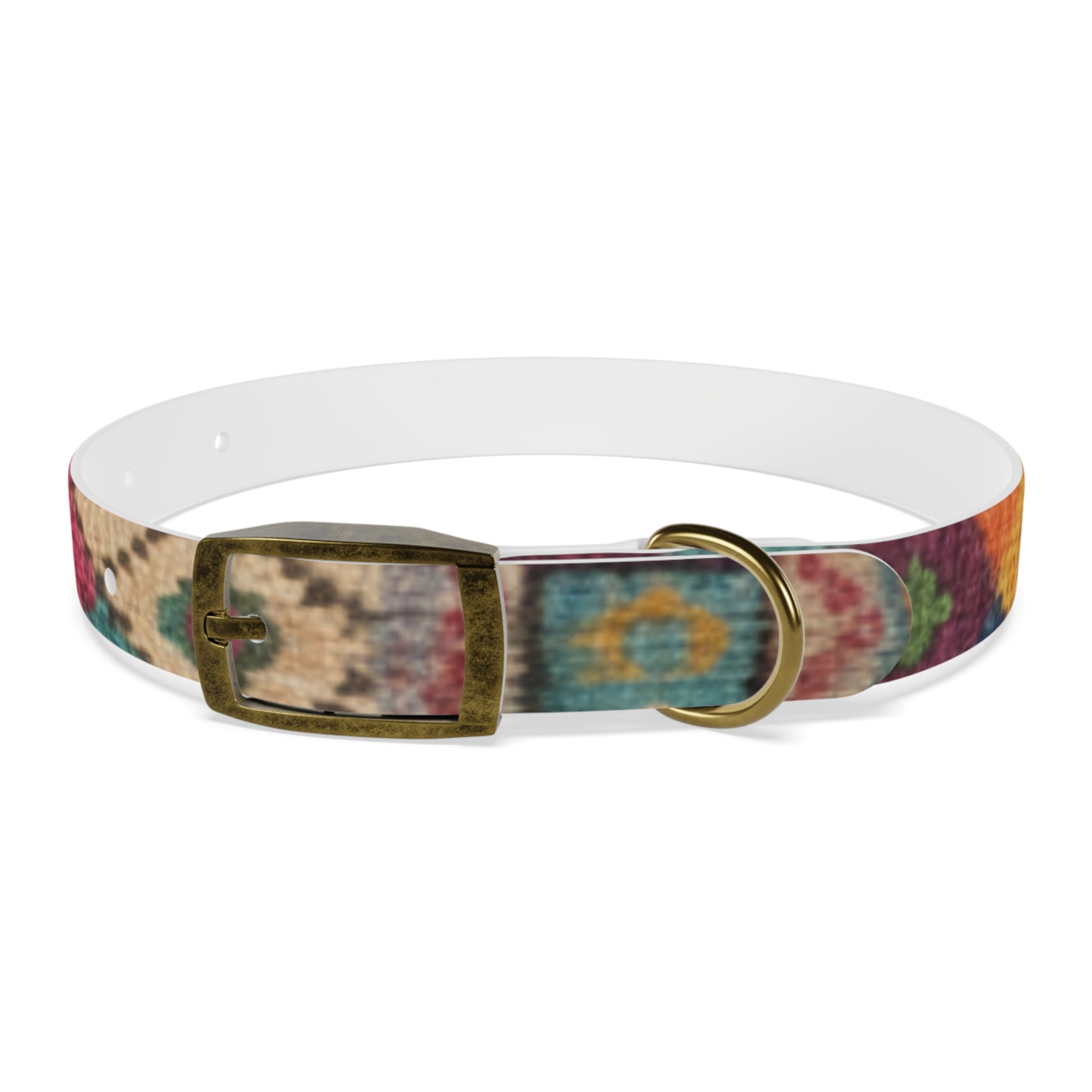 Boho Ikat Pattern Dog Collar | Colorful Southwestern Print