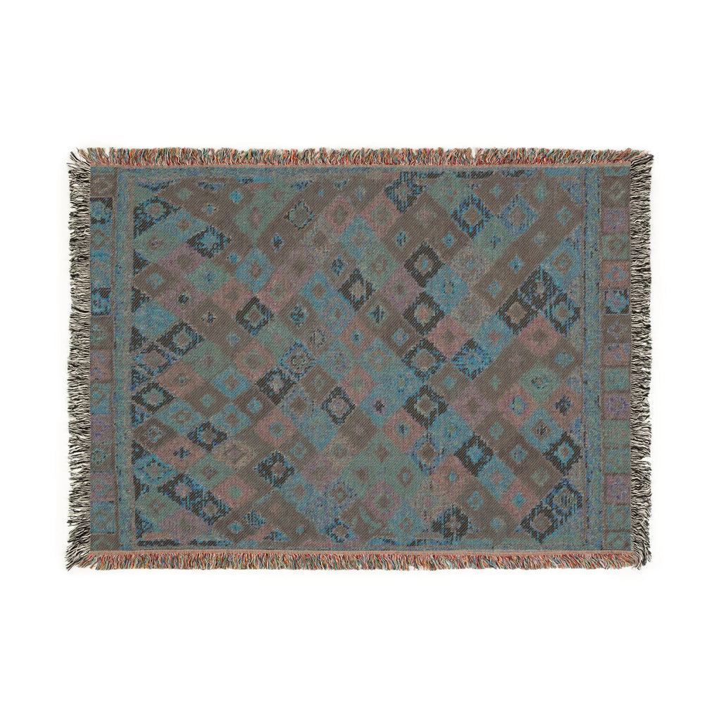 Bohemian Kilim Pattern Woven Blanket | Southwestern Geometric Throw