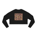 Colorful Patchwork Quilt Cropped Sweatshirt | Boho Geometric Pattern