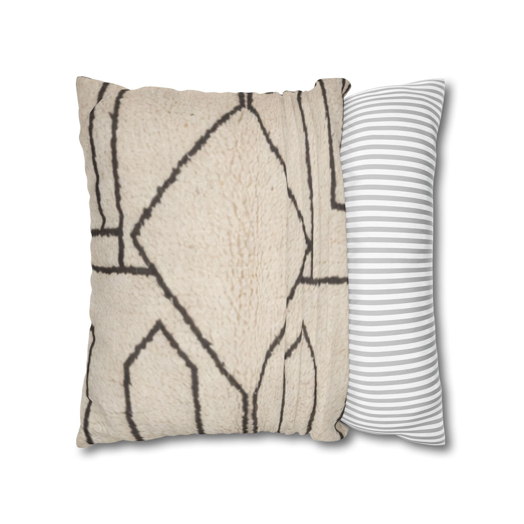 Neutral Tribal Geometric Pillowcase Spun Polyester Square Pillowcase | Boho Accent