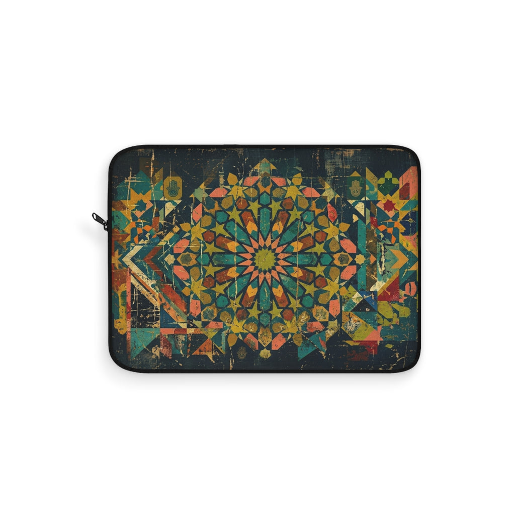 Colorful Geometric Mandala Laptop Sleeve | Boho Aztec Pattern