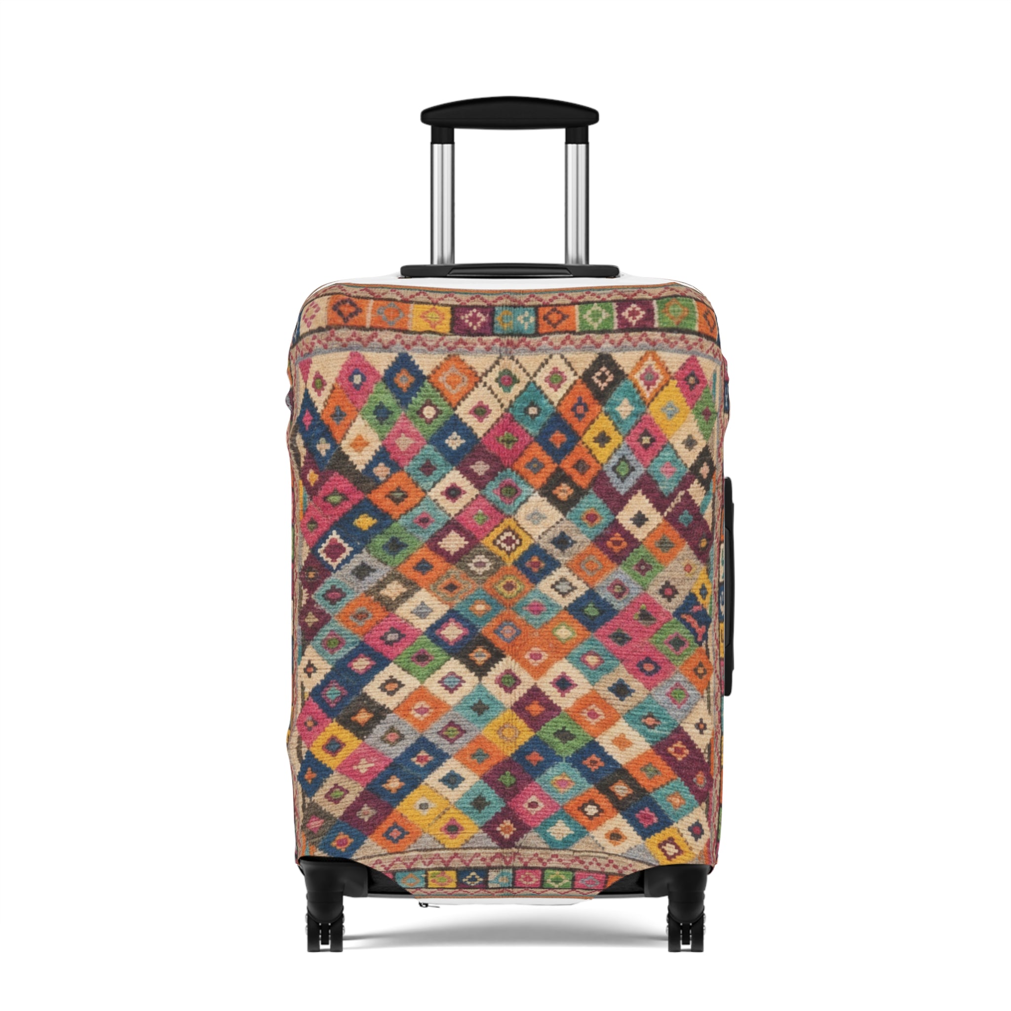 Colorful Kilim Diamond Pattern Luggage Cover | Boho Travel Accessory