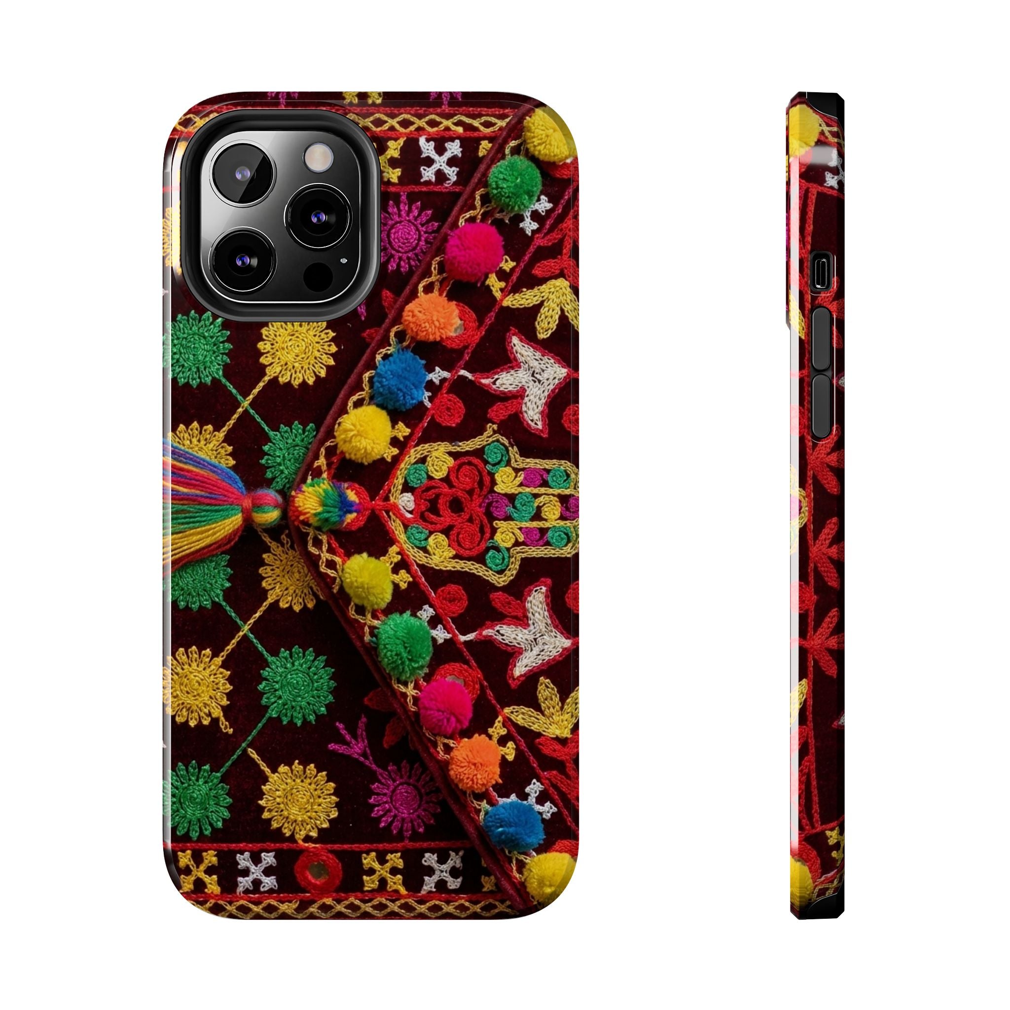 Colorful Pom Pom Pattern Phone Case | Tough Phone Case