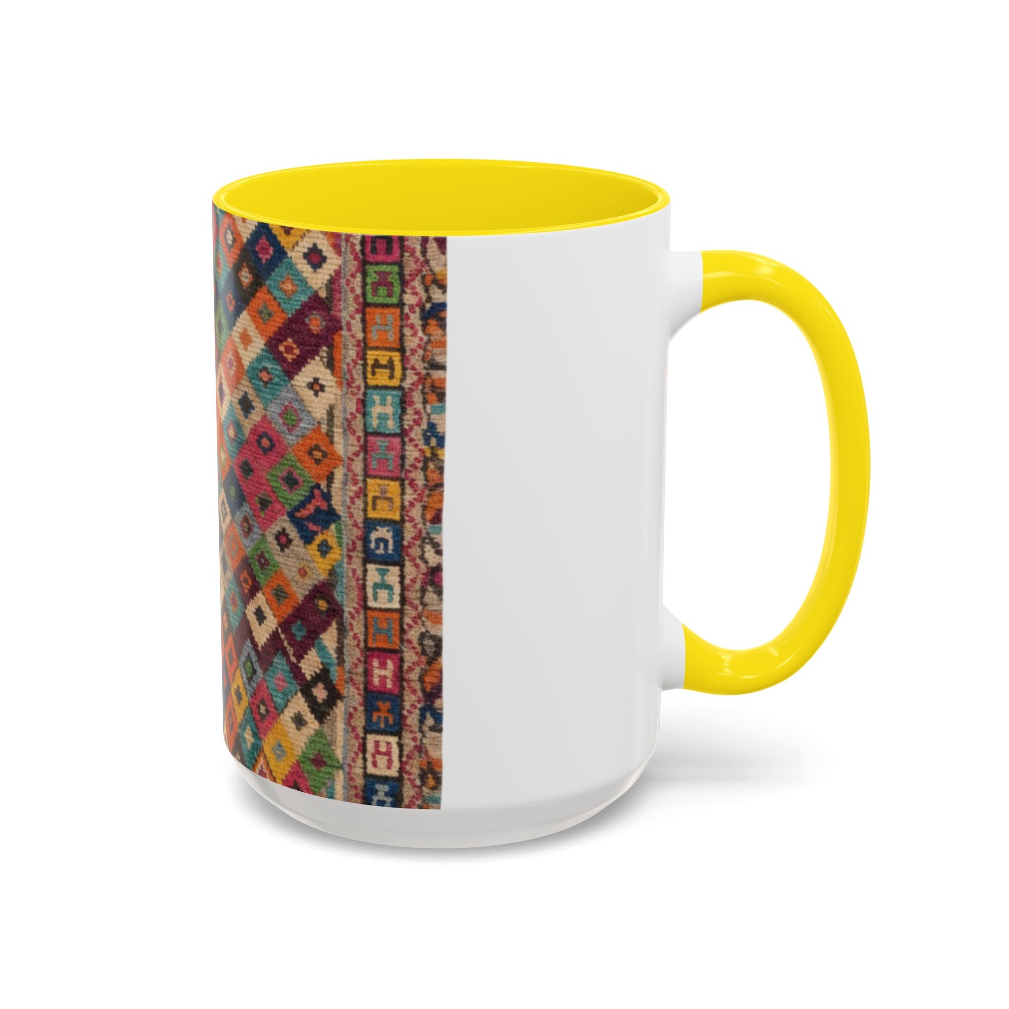 Colorful Kilim Diamond Pattern Mug | Accent Coffee Mug 11oz 15oz