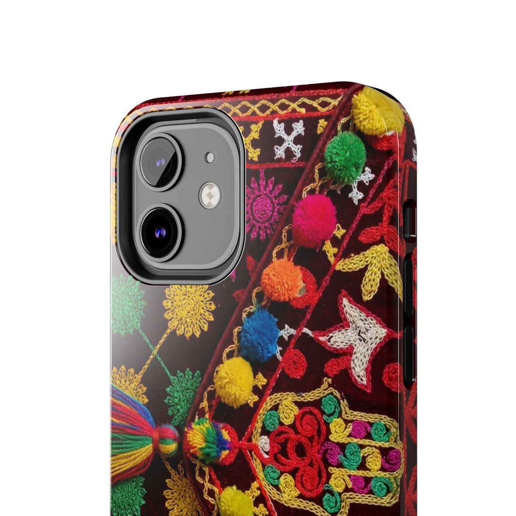 Colorful Pom Pom Pattern Phone Case | Tough Phone Case